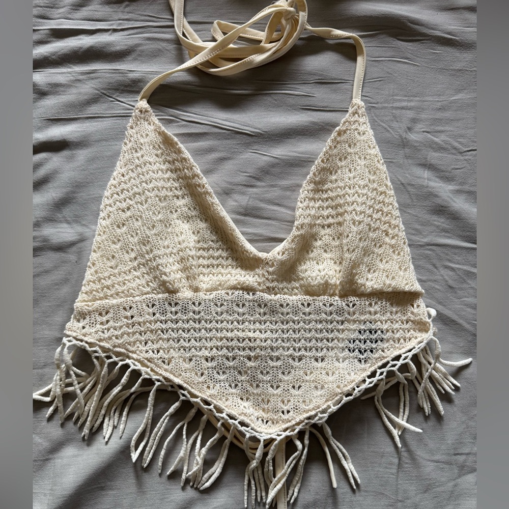Crochet Fringe Halter Top